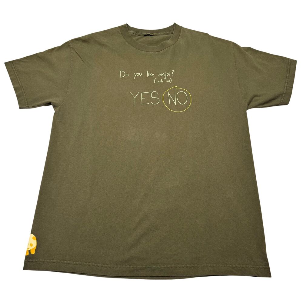 Vintage Y2K Enjoi Panda Skateboards T Shirt Olive Green Mens Large Streetwear